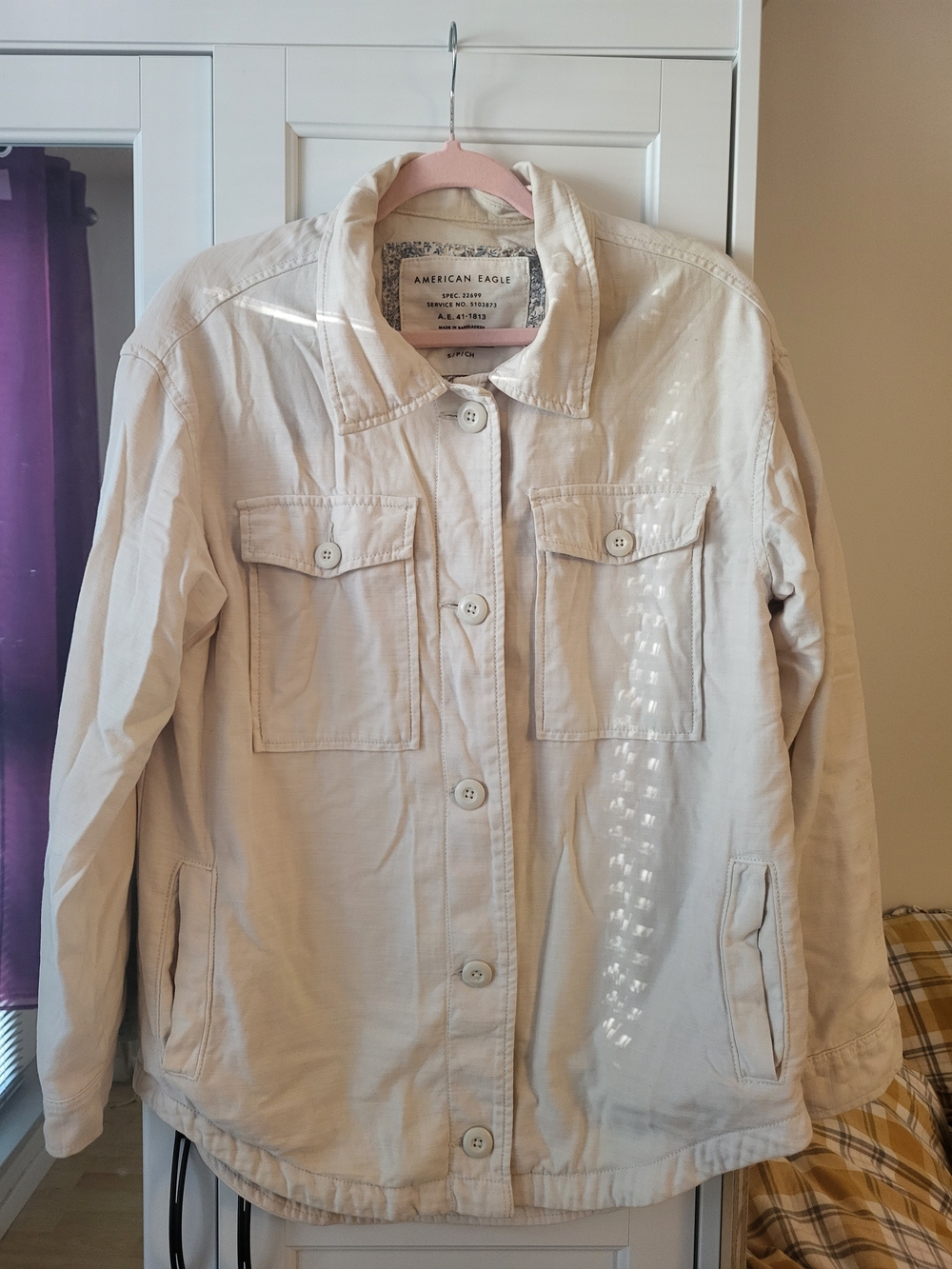 Light Cream Utility Jacket - Picture 2 of 8